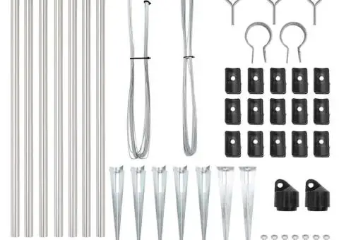 Set de stâlpi de gard Manual 7 pcs Argintiu Ø32mm 160 cm - 5/5