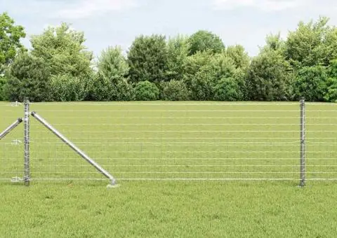 Set de Stâlpi de Gard Manual 7 pcs Argintiu Ø32mm 100 cm Oţel - 3/5