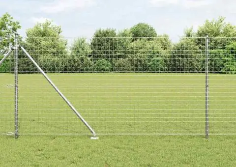 Stâlpi de Gard 7 pcs Argintiu Ø32mm 160 cm Oțel galvanizat - 1/5