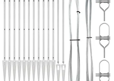 Set Stâlpi de împrejmuire cu vârf 13 pcs Argintiu Ø32mm 160 cm - 2/5