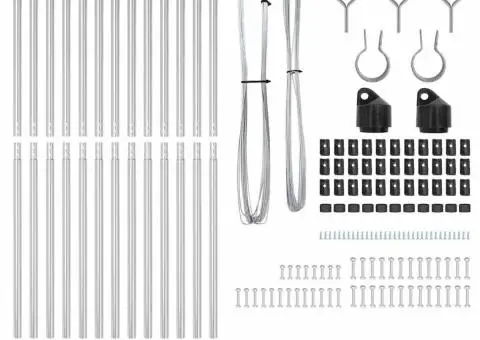 Set Stâlpi de împrejmuire cu vârf 13 pcs Argintiu Ø32mm 160 cm - 3/5