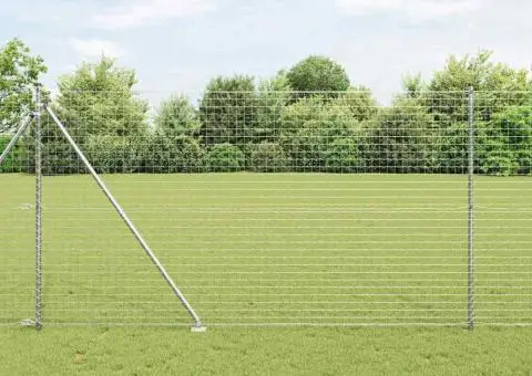 Stâlpi de Gard 13 pcs Argintiu Ø32mm 170 cm Oțel galvanizat - 1/5