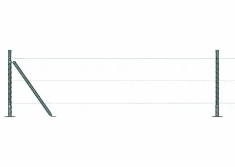 Set de stâlpi de gard 13 pcs Verde Ø32mm 50 cm Metal, Beton - 4/5