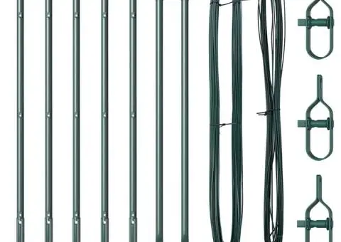 Set de paliere pentru gard Manual 7 pcs Verde Ø32mm 70 cm - 2/5