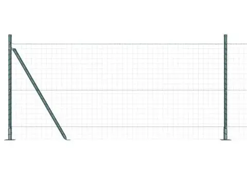 Set de stâlpi de gard cu plăci de bază 7 pcs Verde Ø32mm 90 cm - 4/5