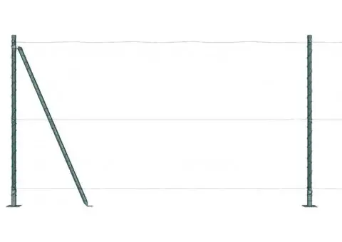 Set de stâlpi de gard cu plăci de bază 7 pcs Verde Ø32mm 160 cm - 4/5