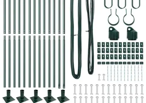 Kit de stâlpi de împrejmuire 13 pcs Verde Ø32mm 160 cm Metal - 3/5