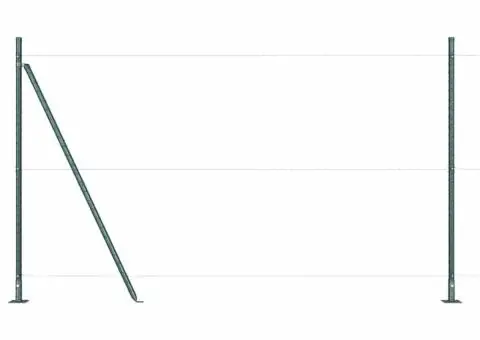 Kit de stâlpi de împrejmuire 13 pcs Verde Ø32mm 160 cm Metal - 4/5