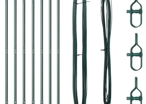 Set stâlpi de împrejmuire Manual 7 pcs Verde Ø32mm 160 cm - 2/5