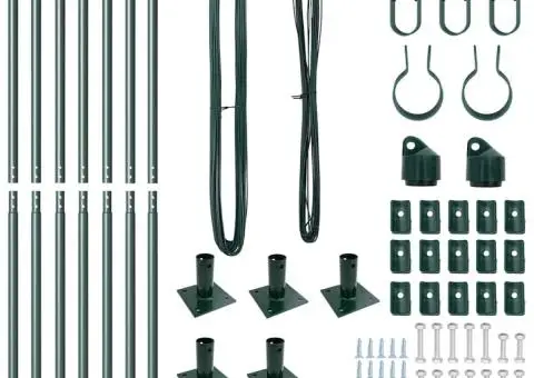 Set stâlpi de împrejmuire Manual 7 pcs Verde Ø32mm 160 cm - 3/5