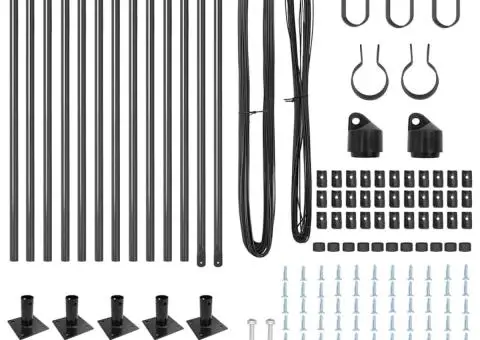 Kit de stâlpi de gard Manual 13 pcs Gri Ø32mm 160 cm Beton - 4/5