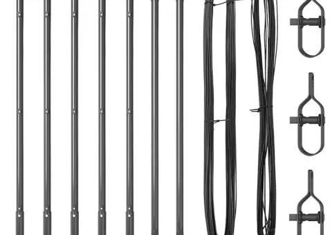 Set de stâlpi de împrejmuire 7 pcs Gri Ø32mm 160 cm Beton - 3/5