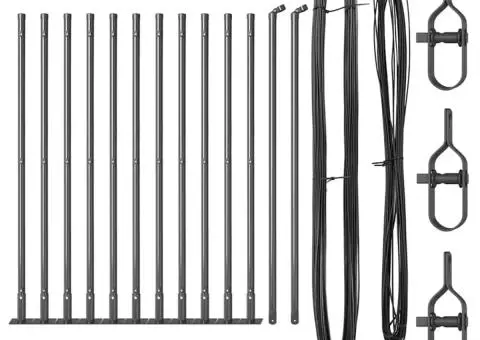 Set de stâlpi pentru gard Manual 13 pcs Gri Ø32mm 160 cm Beton - 3/5