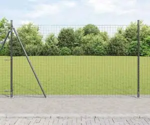 vidaXL Set de Stâlpi de Gard 13 pcs Gri Ø32mm 160 cm Beton, metal