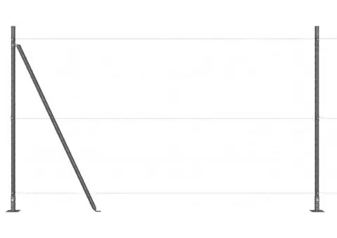 Set de Stâlpi de Gard 13 pcs Gri Ø32mm 160 cm Beton, metal - 2/5