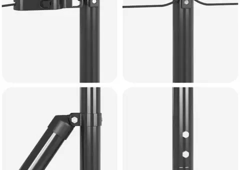 Set de stâlpi de gard Manual 7 pcs Gri Ø32mm 160 cm Oţel - 5/5