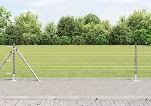 Set de stâlpi de gard Manual 7 pcs Argintiu Ø32mm 160 cm - 1/5