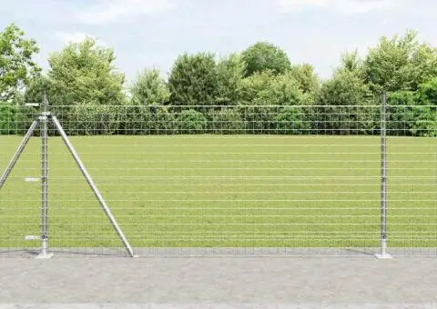 Set Stâlpi pentru gard Manual 7 pcs Argintiu Ø32mm 160 cm - 1/5