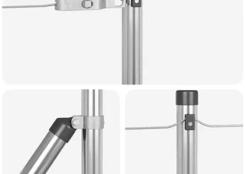 Set Stâlpi de Gard Manual 7 pcs Argintiu Ø32mm 160 cm Oţel - 5/5