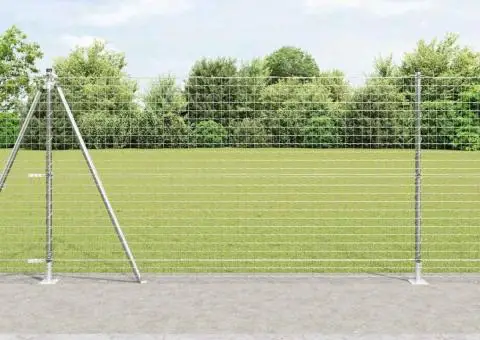 Set de posturi de împrejmuire 13 pcs Argintiu Ø32mm 160 cm - 1/5