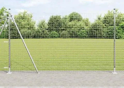 Set Posturi de gard 7 pcs Argintiu Ø32mm 160 cm Oțel galvanizat - 1/5