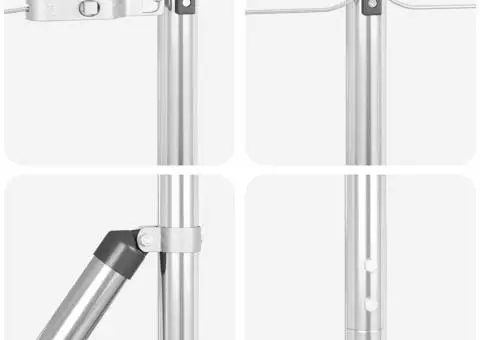 Set Posturi de gard 7 pcs Argintiu Ø32mm 160 cm Oțel galvanizat - 5/5