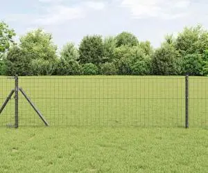 vidaXL Gard Euro Gri 0.8x10 m Oțel
