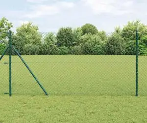 vidaXL Îngrădire Verde 10 x 1.5 m Oțel galvanizat