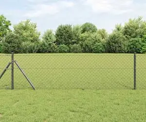 vidaXL Gard Gri 25 x 0.4 m Metal cu acoperire PVC