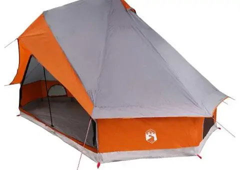 Cort de familie Tipi gri și portocaliu, impermeabil pentru 8 persoane - 2/5