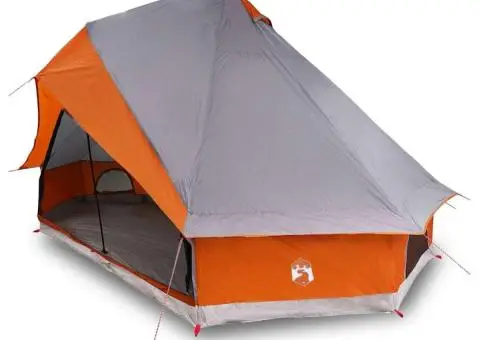 Cort de familie Tipi gri și portocaliu, impermeabil pentru 8 persoane - 3/5