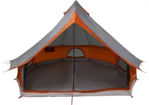 Cort de familie Tipi gri și portocaliu, impermeabil pentru 8 persoane - 4/5