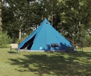 vidaXL Cort de familie Tipi Albastru impermeabil pentru 12 persoane