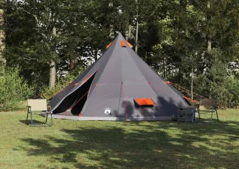 Cort de familie tipi gri și portocaliu 12 persoane impermeabil - 1/5
