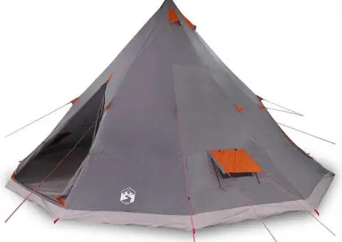 Cort de familie tipi gri și portocaliu 12 persoane impermeabil - 3/5