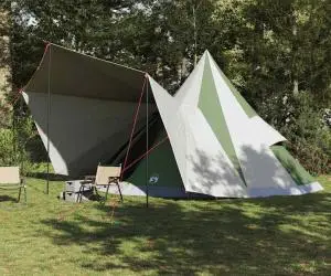 vidaXL Cort familie Tipi Verde 12 persoane waterproof
