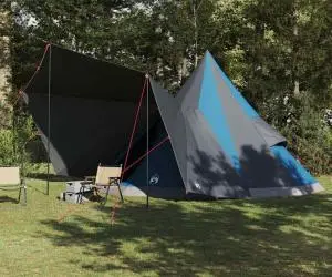 vidaXL Cort de Familie Tipi Albastru 12 Persoane Impermeabil