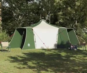 vidaXL Cort Tipi pentru Familie, Verde, pentru 8 Persoane Impermeabil
