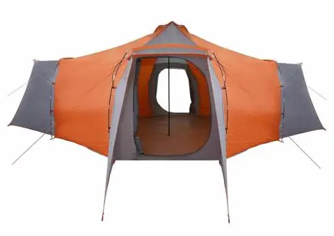Cort cu acoperiș Gri și Portocalie 492 x 492 x 275 cm Poliester - 4/5