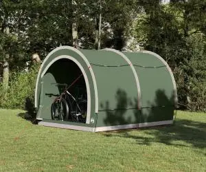 vidaXL Cort pentru depozitare biciclete Verde 256 x 222 x 182 cm
