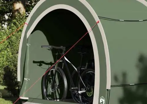 Cort pentru depozitare biciclete Verde 256 x 222 x 182 cm - 4/5