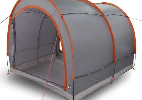 Cort pentru depozitare biciclete cu acoperiș Gri și Portocalie - 3/5