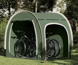 Cort pentru depozitare biciclete cu acoperiș cu depozitare cu aerisire de aer Verde