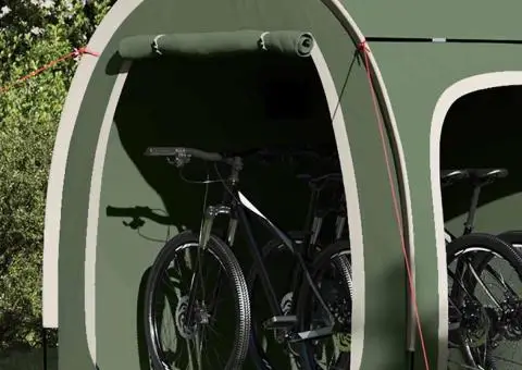 Cort pentru depozitare biciclete cu acoperiș cu depozitare cu aerisire de aer Verde - 4/5