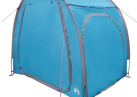 Cort pentru depozitare biciclete cu acoperiș cu depozitare cu aerisire de aer Albastru - 2/5