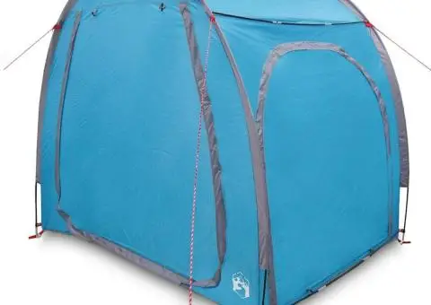 Cort pentru depozitare biciclete cu acoperiș cu depozitare cu aerisire de aer Albastru - 3/5