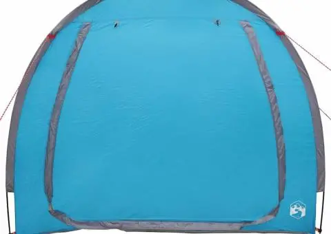 Cort pentru depozitare biciclete cu acoperiș cu depozitare cu aerisire de aer Albastru - 5/5