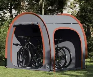 vidaXL Cort pentru depozitare biciclete cu acoperiș Gri și Portocalie