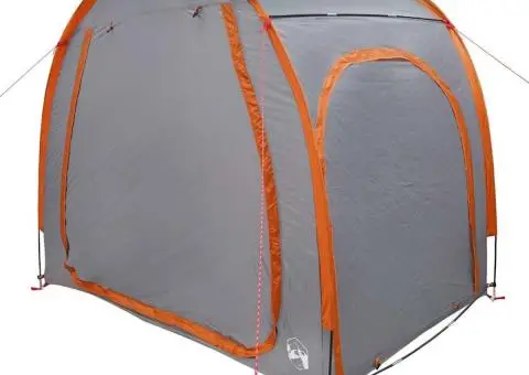 Cort pentru depozitare biciclete cu acoperiș Gri și Portocalie - 2/5