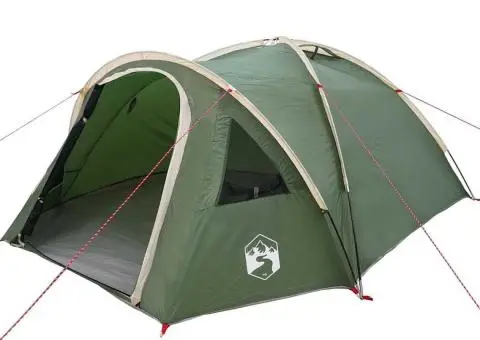 Cort cu acoperiș Verde Mediu Poliester și fibră de sticlă - 2/5